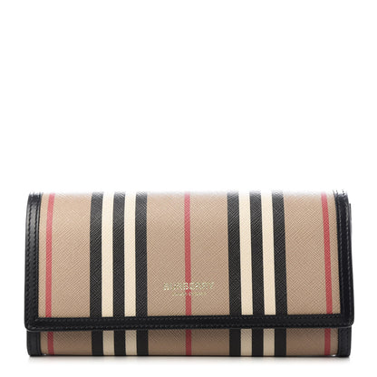Burberry E-Canvas Icon Stripe Halton Continental Wallet Archive Beige 1 of 6