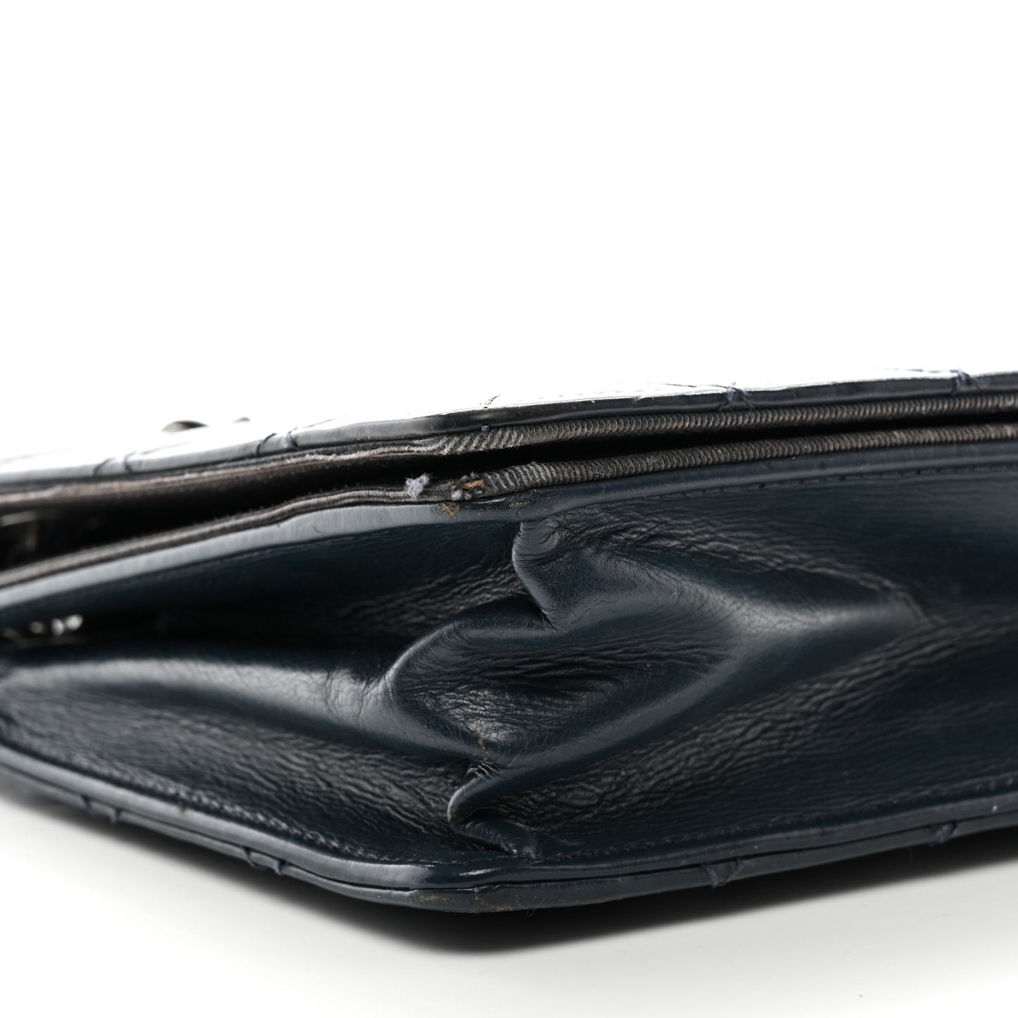Calfskin Quilted Ballerine Flap Black Blue