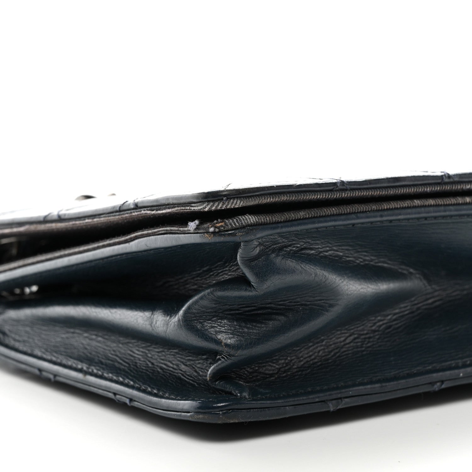 Chanel Calfskin Quilted Ballerine Flap Black Blue 9 of 13