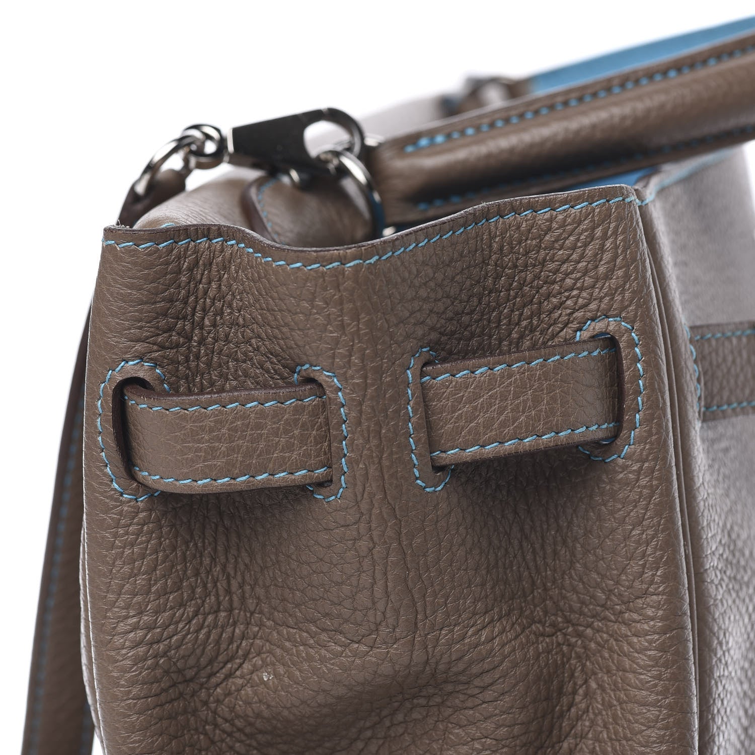 Hermes Togo Kelly Retourne Eclat 35 Etoupe Bleu Azteque 21 of 38