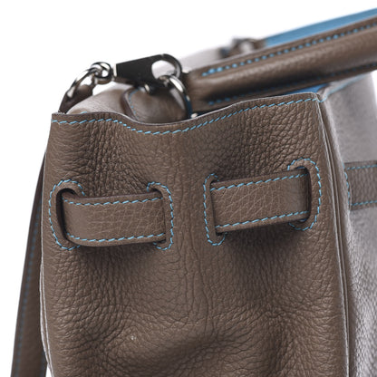 Hermes Togo Kelly Retourne Eclat 35 Etoupe Bleu Azteque 21 of 38