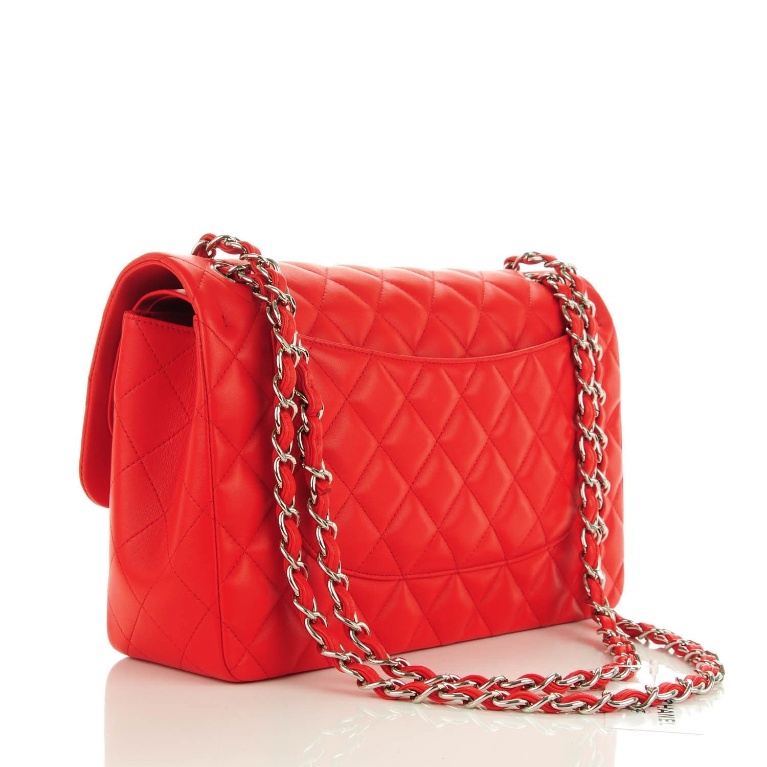 Chanel Lambskin Quilted Jumbo Double Flap Red 3 of 8