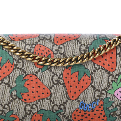 Gucci GG Supreme Monogram Strawberry Chain Wallet 10 of 10