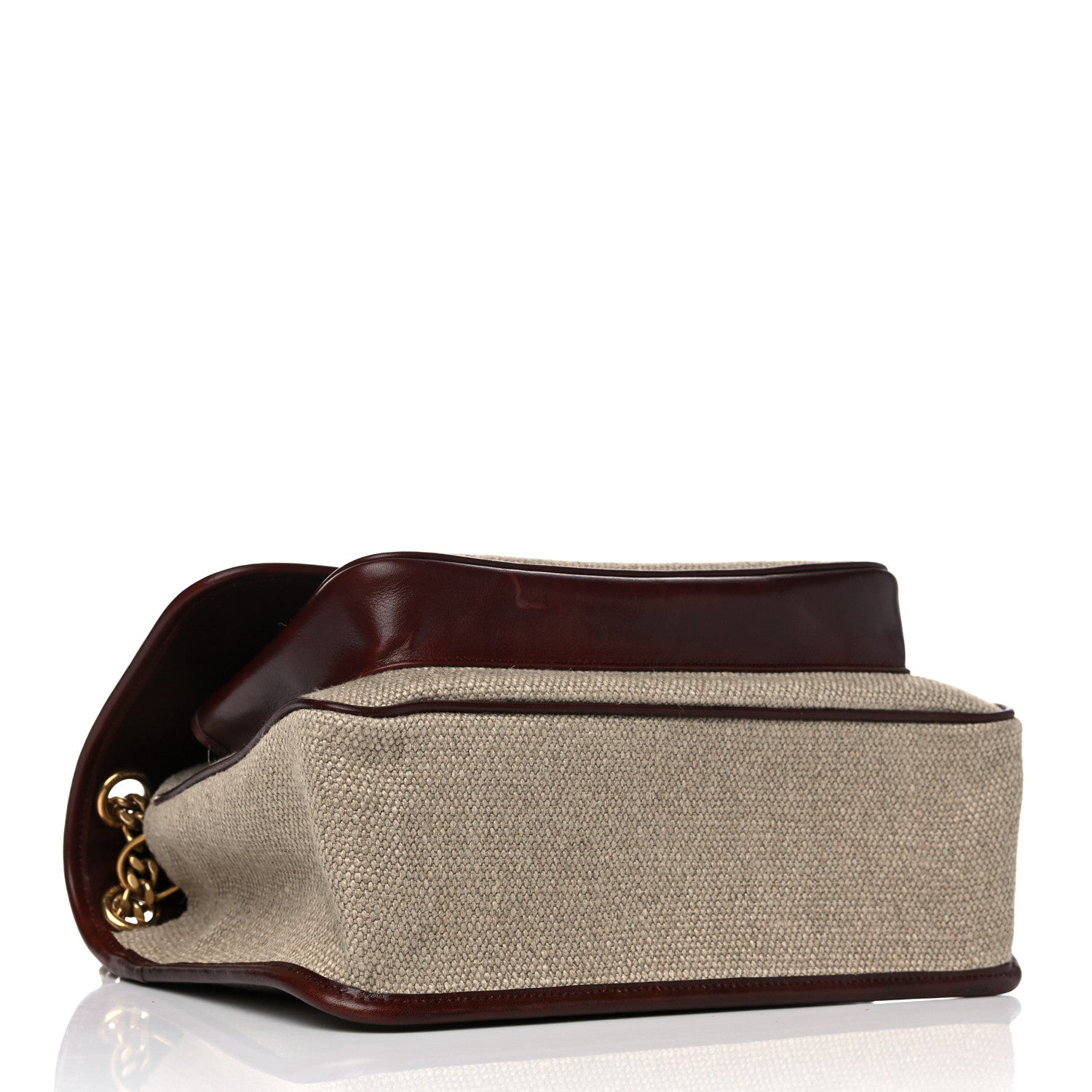 Saint Laurent Cotton Canvas Vintage Calfskin Monogram Medium Niki Chain Satchel Natural Chocolate 1 of 17