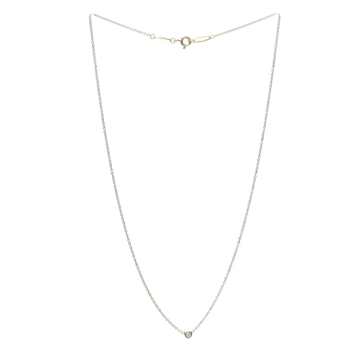18K Yellow Gold Diamond .05ct Elsa Peretti Diamonds by the Yard Pendant Necklace