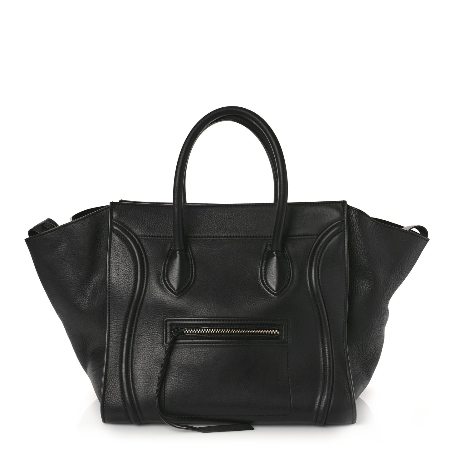 Supple Calfskin Large Phantom Luggage Black