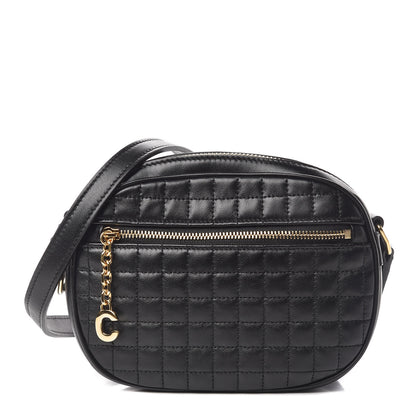 Celine Calfskin Quilted Small C Charm Bag Black 1 of 12