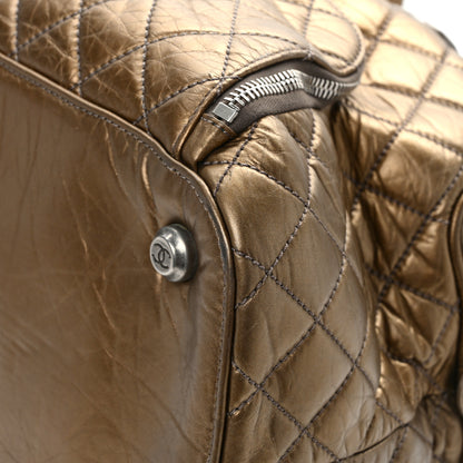 Chanel Metallic Calfskin Paris New York Duffel Bag Bronze 11 of 14