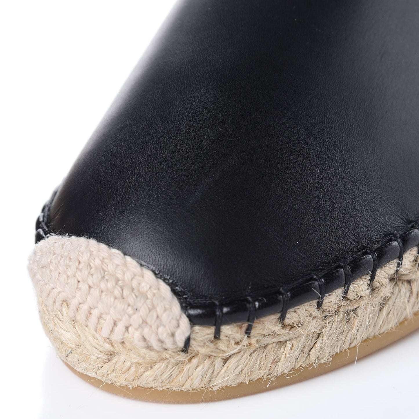Calfskin Nicely-D Ankle Tie Espadrilles Flats 37 Black