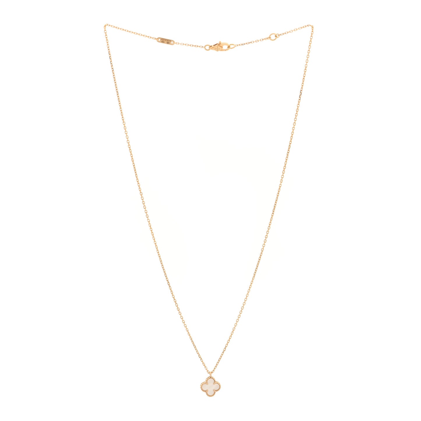 18K Yellow Gold Mother of Pearl Sweet Alhambra Pendant Necklace