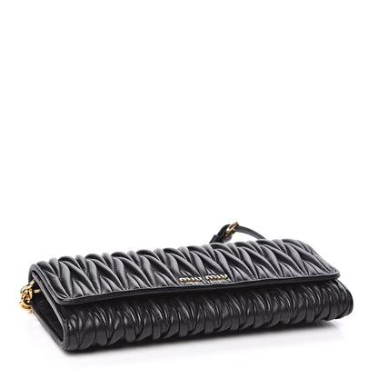 Miu Miu Nappa Matelasse Wallet On Chain Black 4 of 12