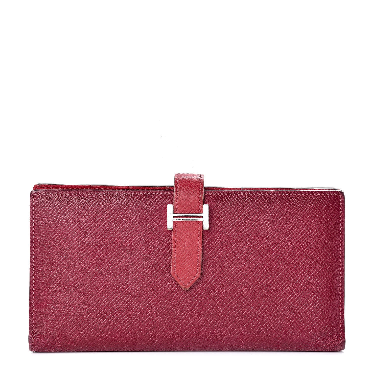 Hermes Epsom Bi-Color Bearn Wallet Rubis Rouge Pivoine 1 of 11