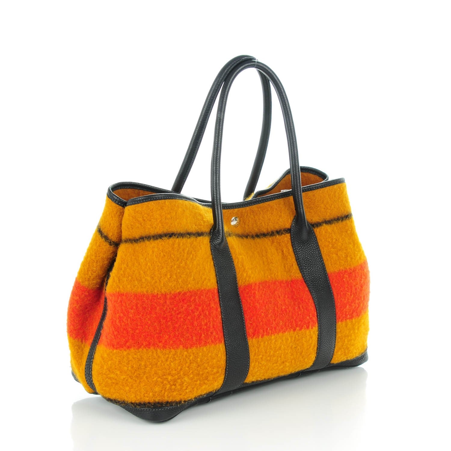 Hermes Wool Rocabar Garden Party Tote 36 MM Orange Black 3 of 7