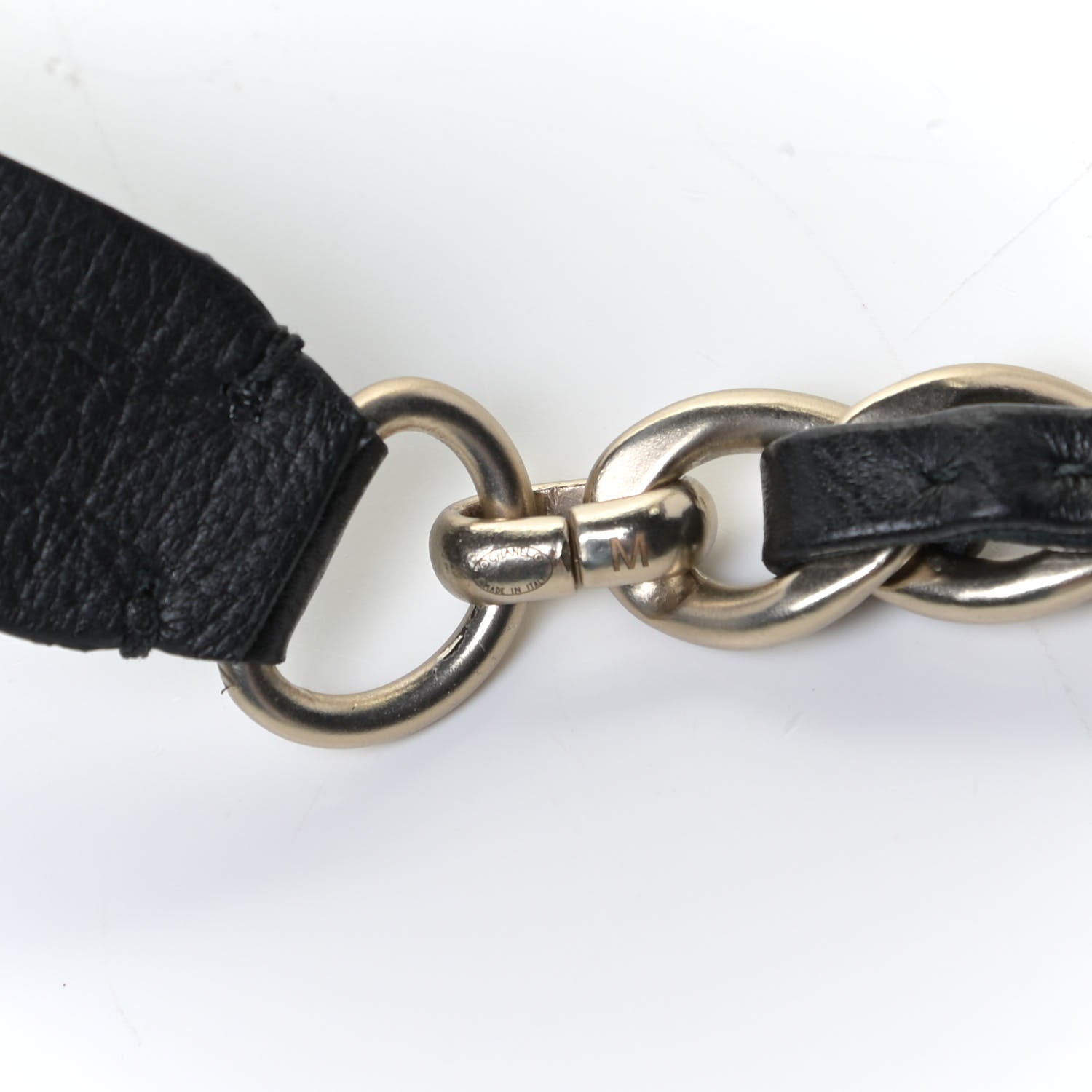 Chanel Lambskin Chain CC Bow Belt M Black Gold 4 of 4