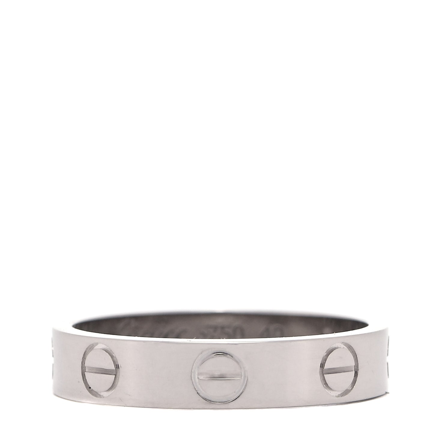 18K White Gold 3.5mm LOVE Wedding Band Ring 49 4.75