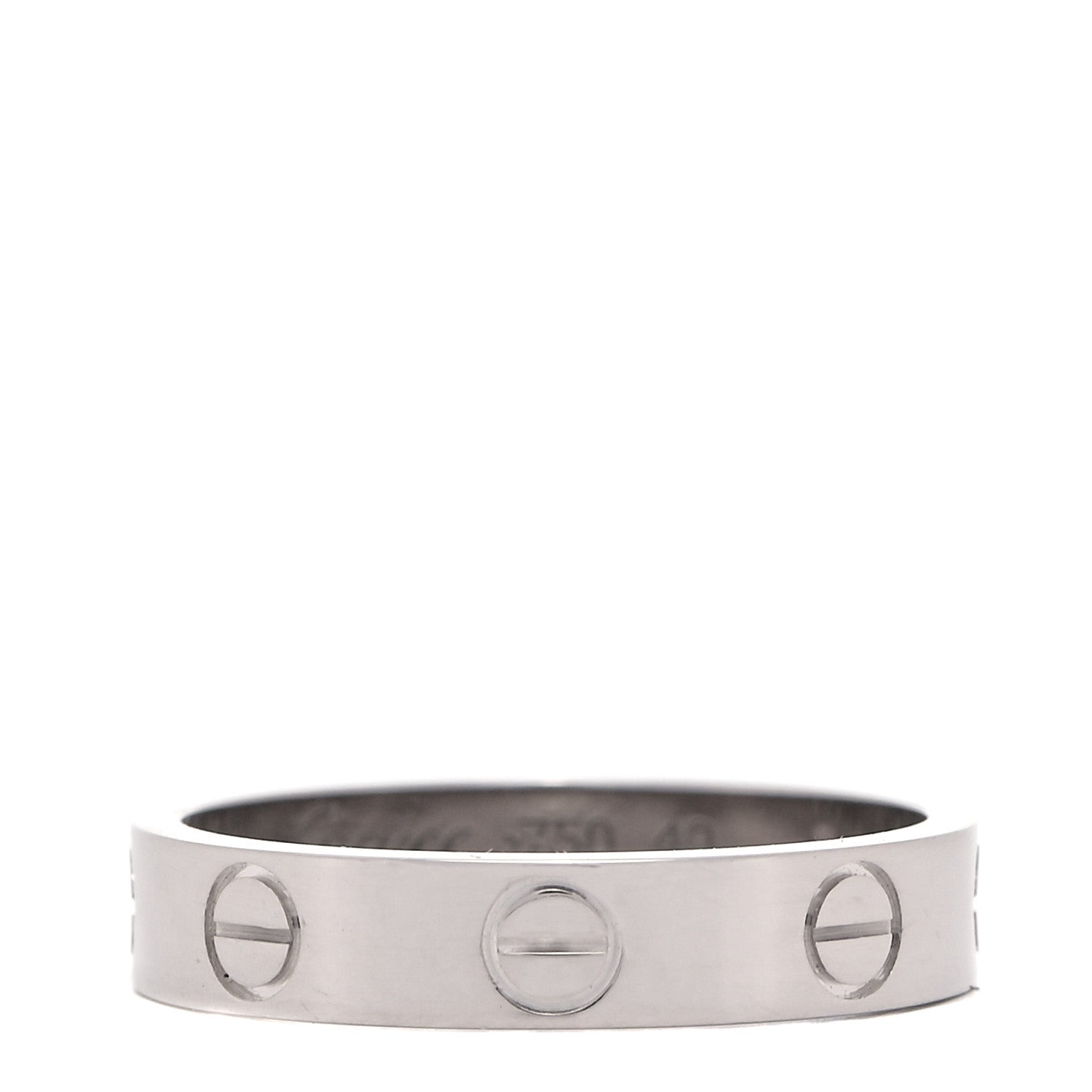 Cartier 18K White Gold 3.5mm LOVE Wedding Band Ring 49 4.75 1 of 4