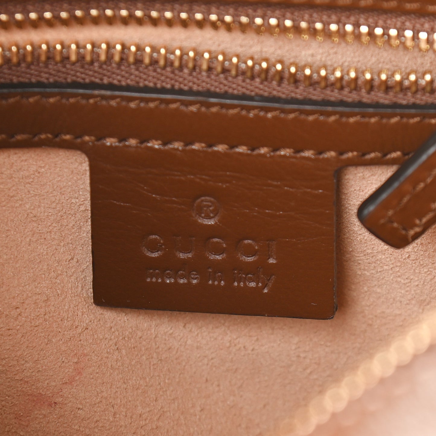GG Supreme Monogram Small Horsebit 1955 Shoulder Bag Beige Brown Sugar