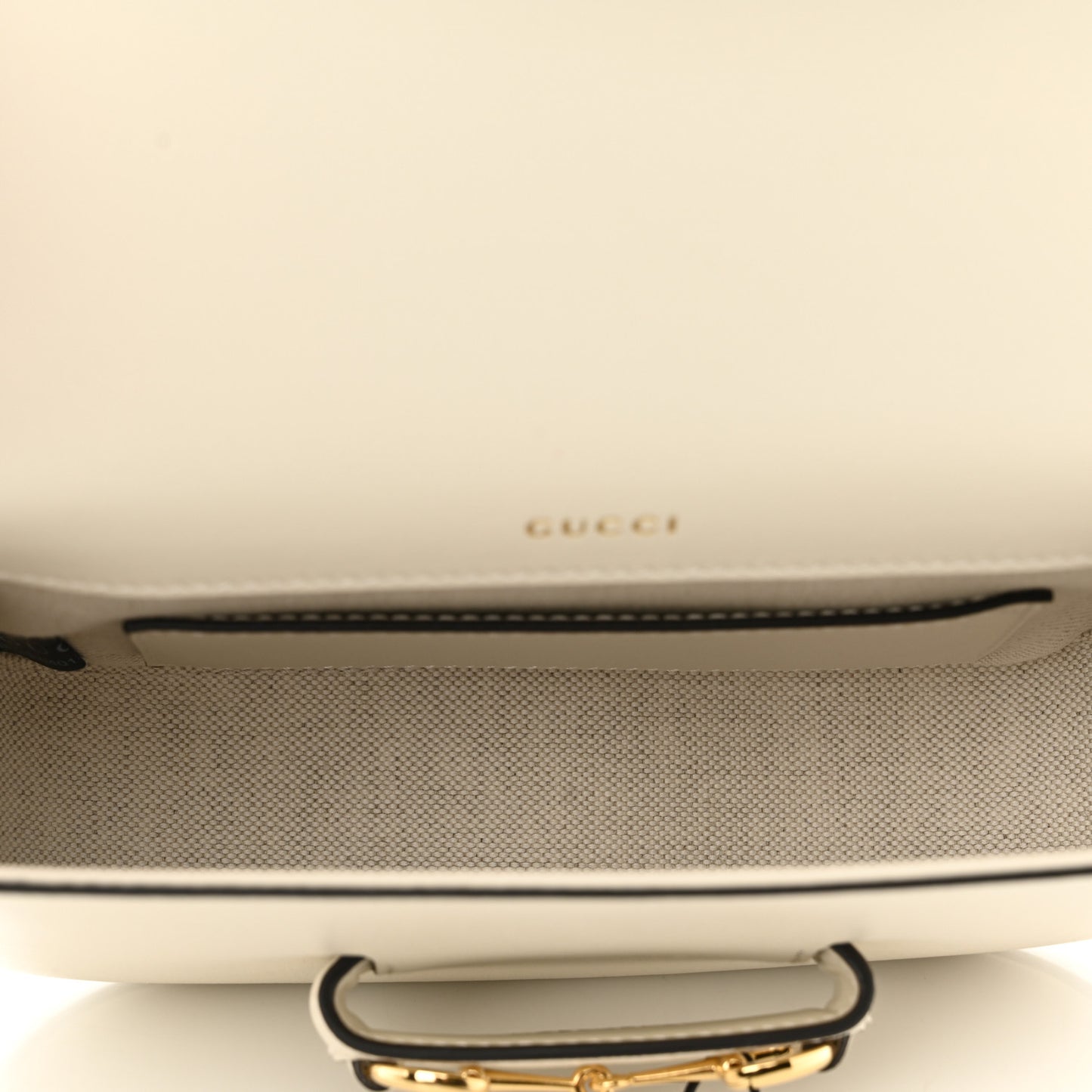 Azalea Calfskin Web Mini Horsebit 1955 Shoulder Bag Mystic White