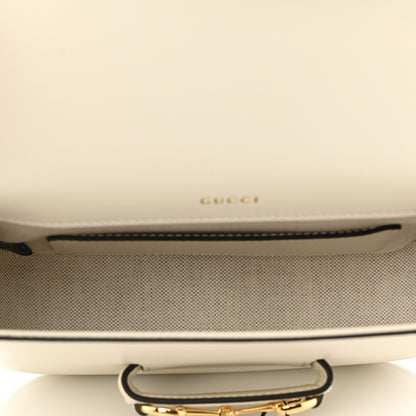 Gucci Azalea Calfskin Web Mini Horsebit 1955 Shoulder Bag Mystic White 5 of 10