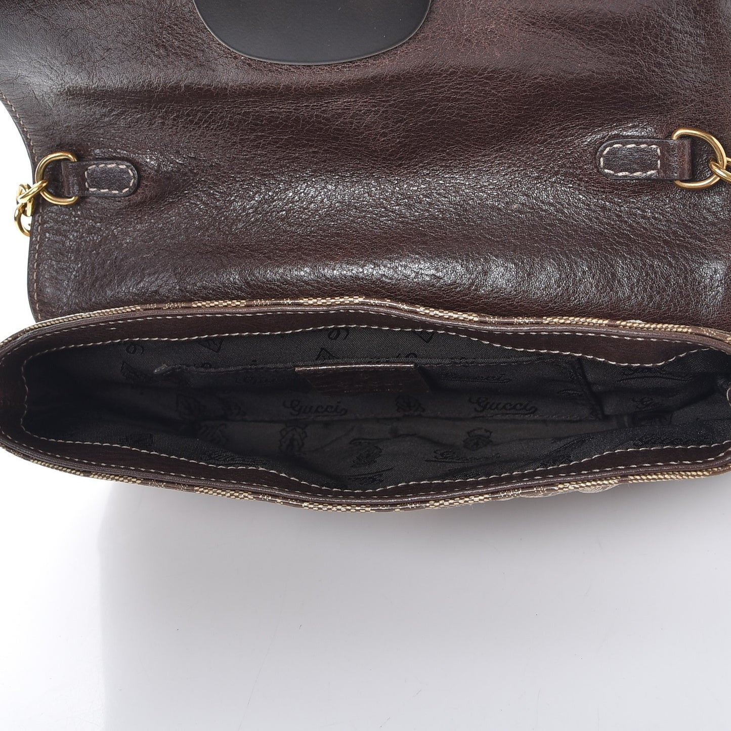 Crystal Monogram Babouska Clutch Dark Brown
