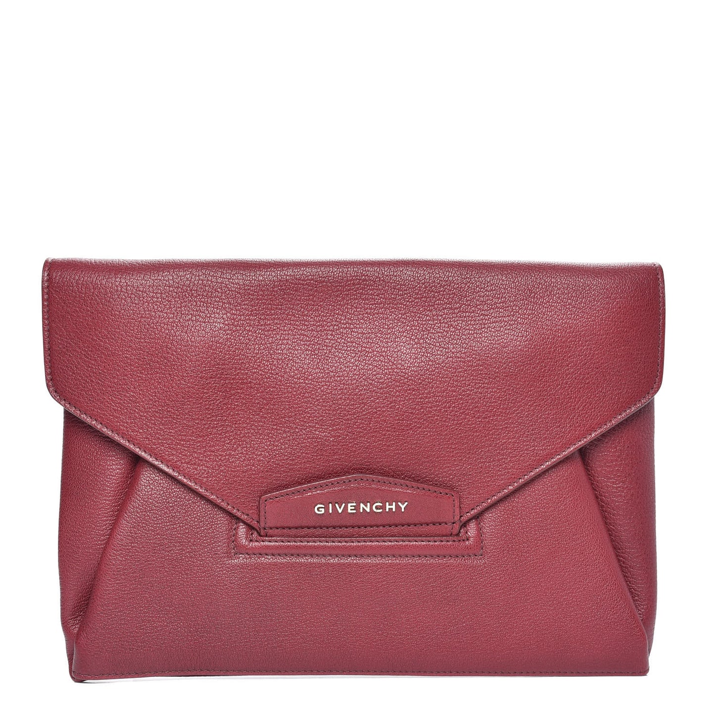 Sugar Goatskin Medium Antigona Envelope Clutch Raspberry