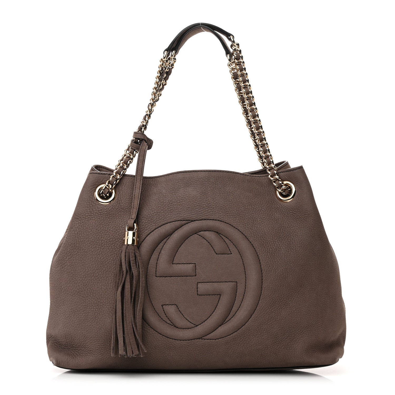 Gucci Vitello Range Medium Soho Chain Shoulder Bag Grey Field 1 of 17