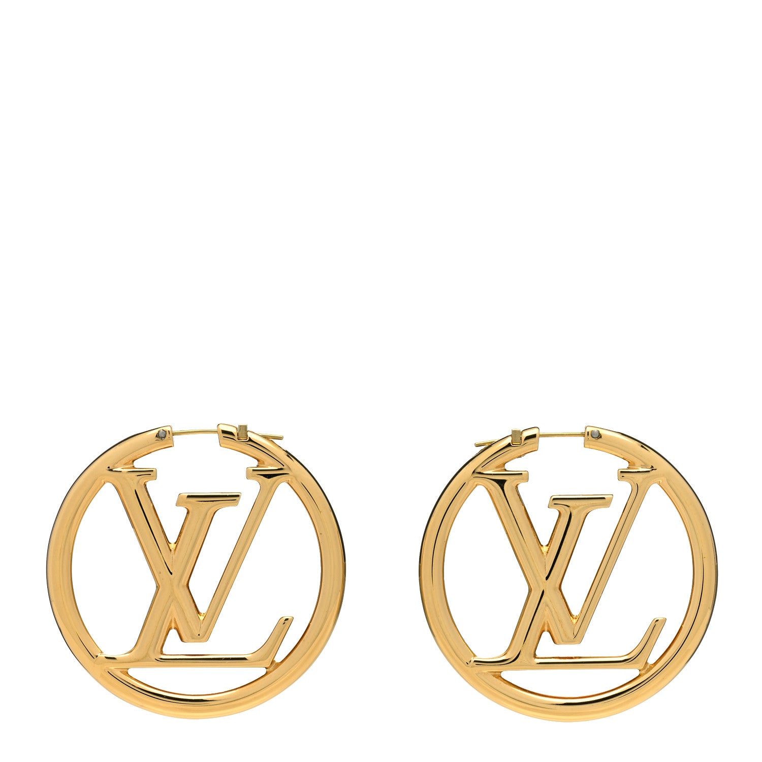 Louis Vuitton Metal Louise Hoop Earrings Gold 1 of 4