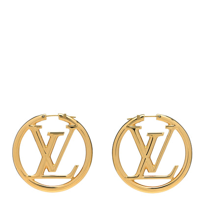 Louis Vuitton Metal Louise Hoop Earrings Gold 1 of 4