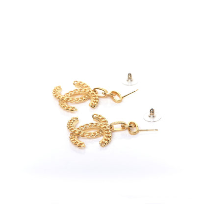 Chanel Metal CC Chain Drop Earrings Gold 7 of 9
