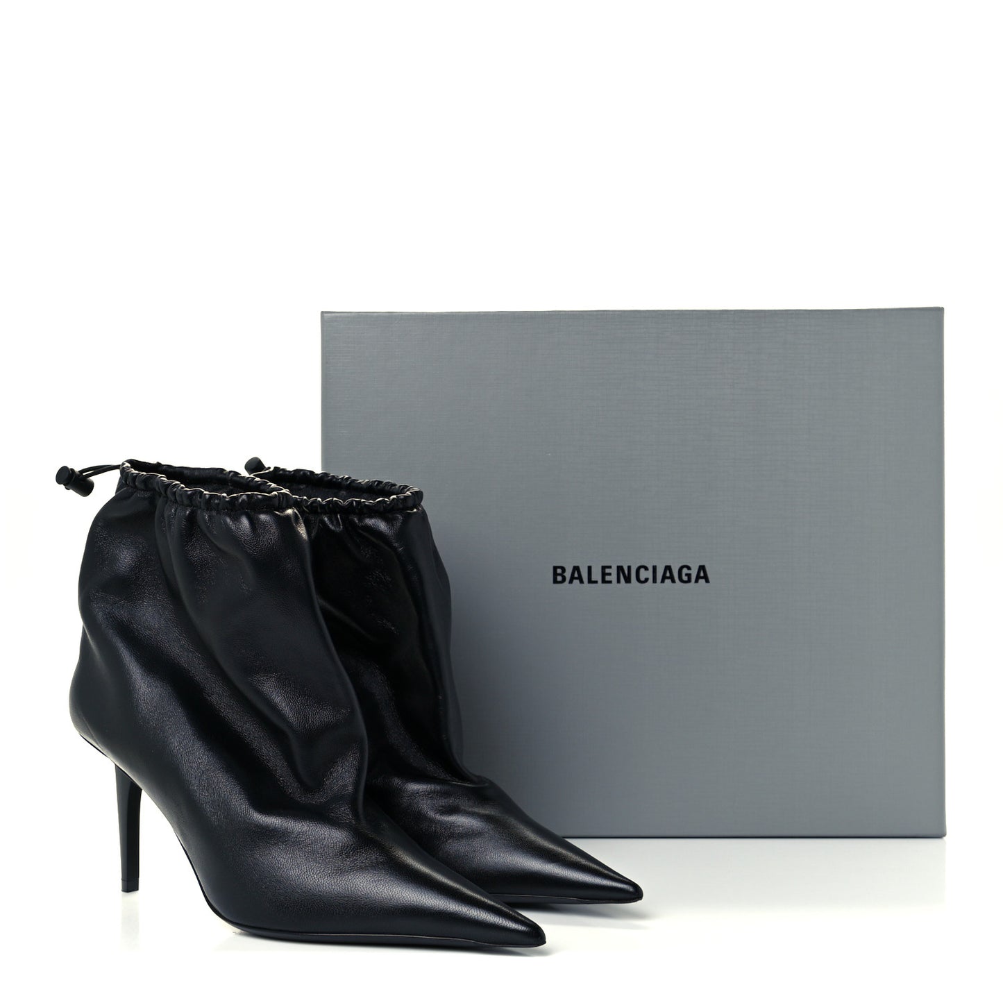 Smooth Nappa Scrunch Booties 38 Black