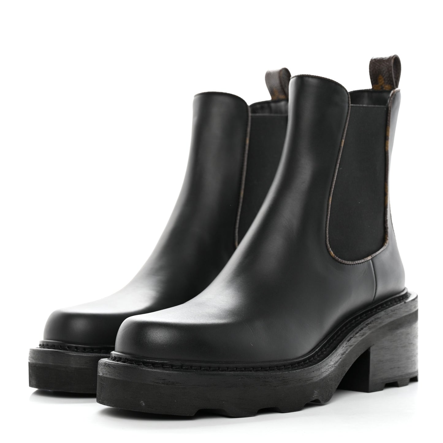 Calfskin Monogram Beaubourg Ankle Boots 37.5 Black