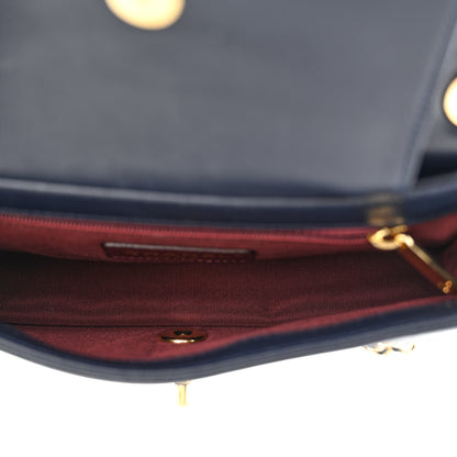 Chanel Sheepskin Quilted Small Vintage Mademoiselle Flap Dark Navy 5 of 13