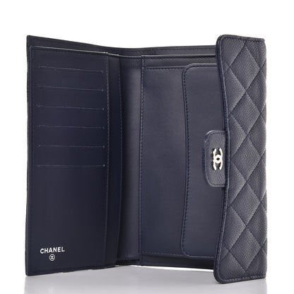 Chanel Caviar Quilted Large Flap Wallet Blue 5 of 9
