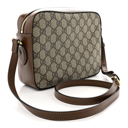 Gucci GG Supreme Monogram Small Horsebit 1955 Shoulder Bag Beige Brown Sugar 3 of 10