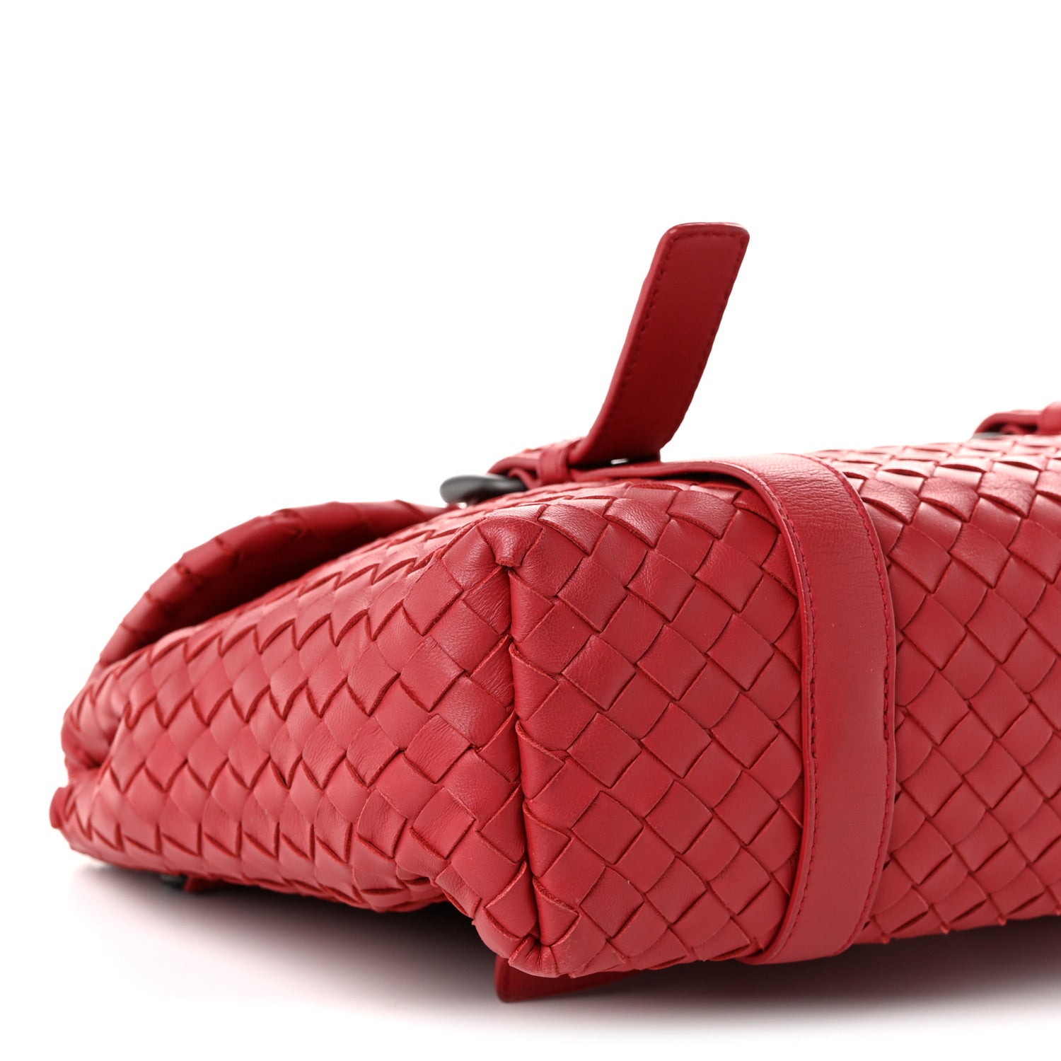 Bottega Veneta Nappa Intrecciato Flap Satchel Red 9 of 10