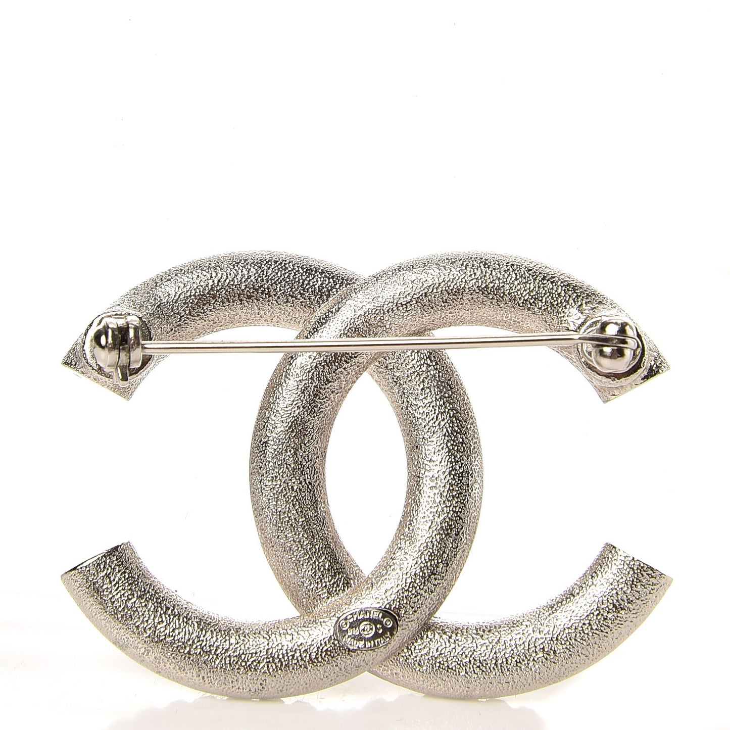 Baguette Crystal CC Brooch Silver