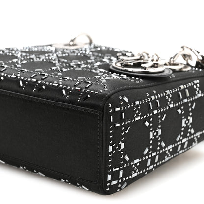 Christian Dior Satin Crystal Cannage Mini Lady Dior Black 10 of 11