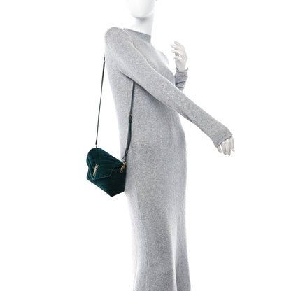 Saint Laurent Velvet Y Quilted Monogram Toy Loulou Crossbody Bag Dark Ottanio 2 of 12