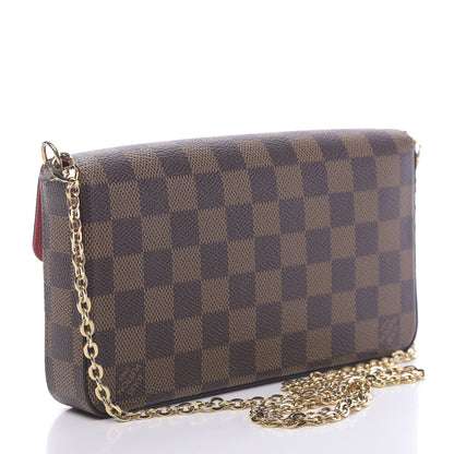 Louis Vuitton Damier Ebene Pochette Felicie Chain Wallet 4 of 10