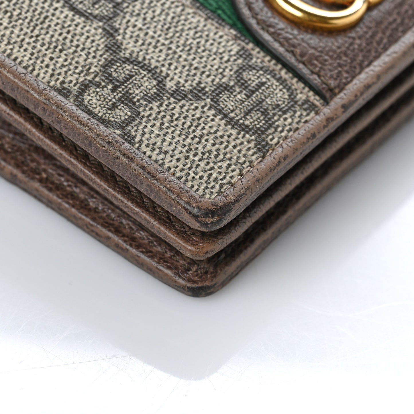 X DISNEY GG Supreme Monogram Web Three Little Pigs Ophidia Card Case Wallet Beige New Acero