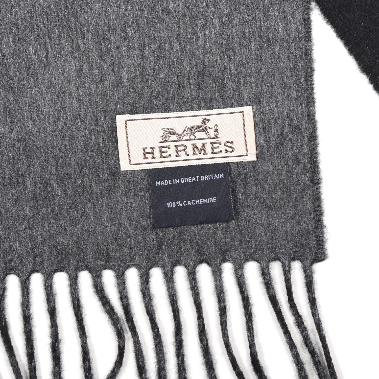 Hermes Cashmere Recto Verso Muffler Black Flanelle 3 of 4