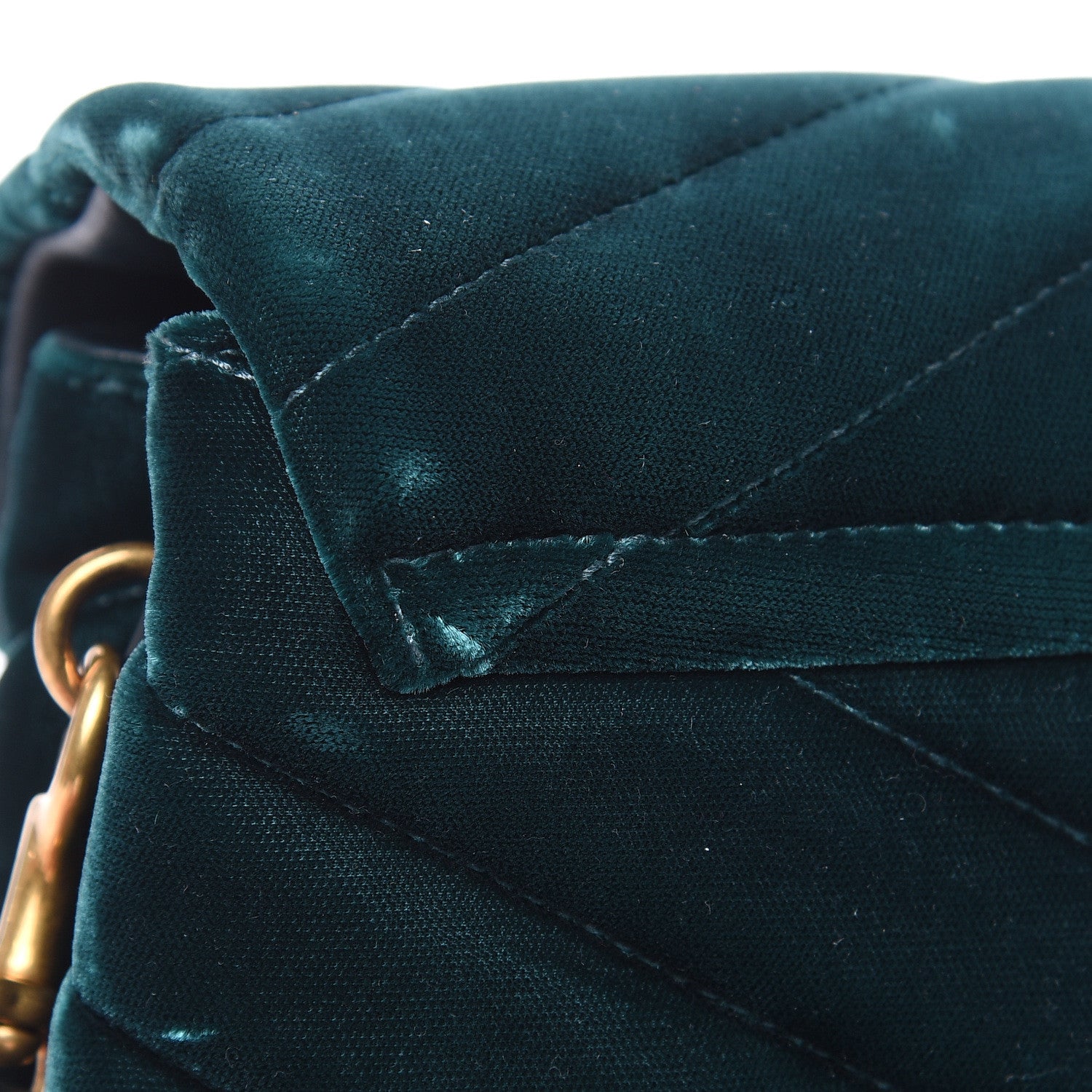 Saint Laurent Velvet Y Quilted Monogram Toy Loulou Crossbody Bag Dark Ottanio 10 of 13