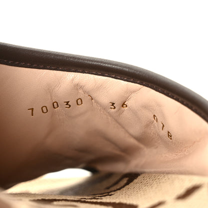 Gucci Monogram Jumbo GG Nappa Samoa Platform 40mm Slide Sandals 36 Camel Ebony New Acero 8 of 9