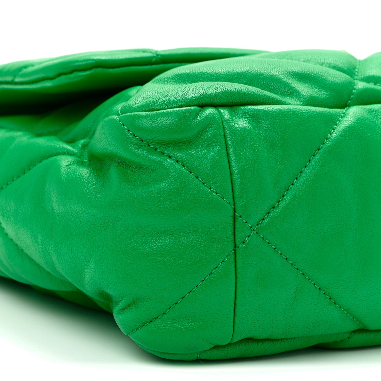 Chanel Goatskin Quilted Large Chanel 19 Flap Green 9 of 10