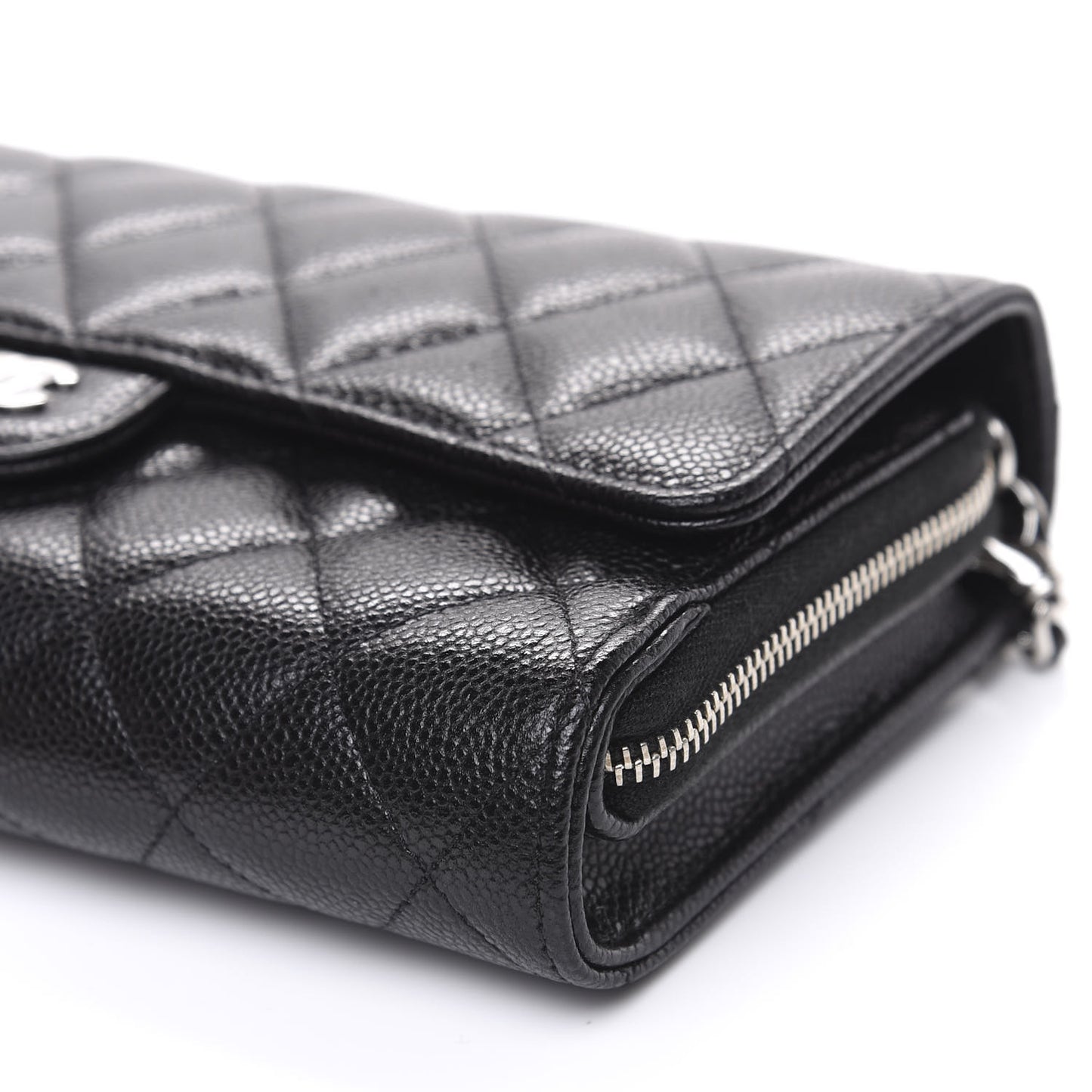 Caviar Quilted Wallet On Chain WOC Black