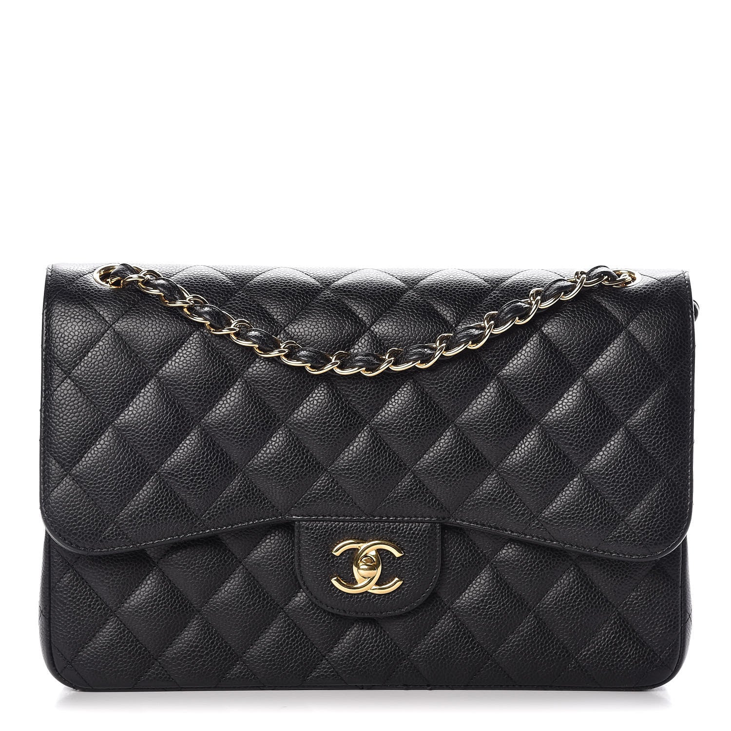 Chanel Caviar Quilted Jumbo Double Flap Black 1 of 9