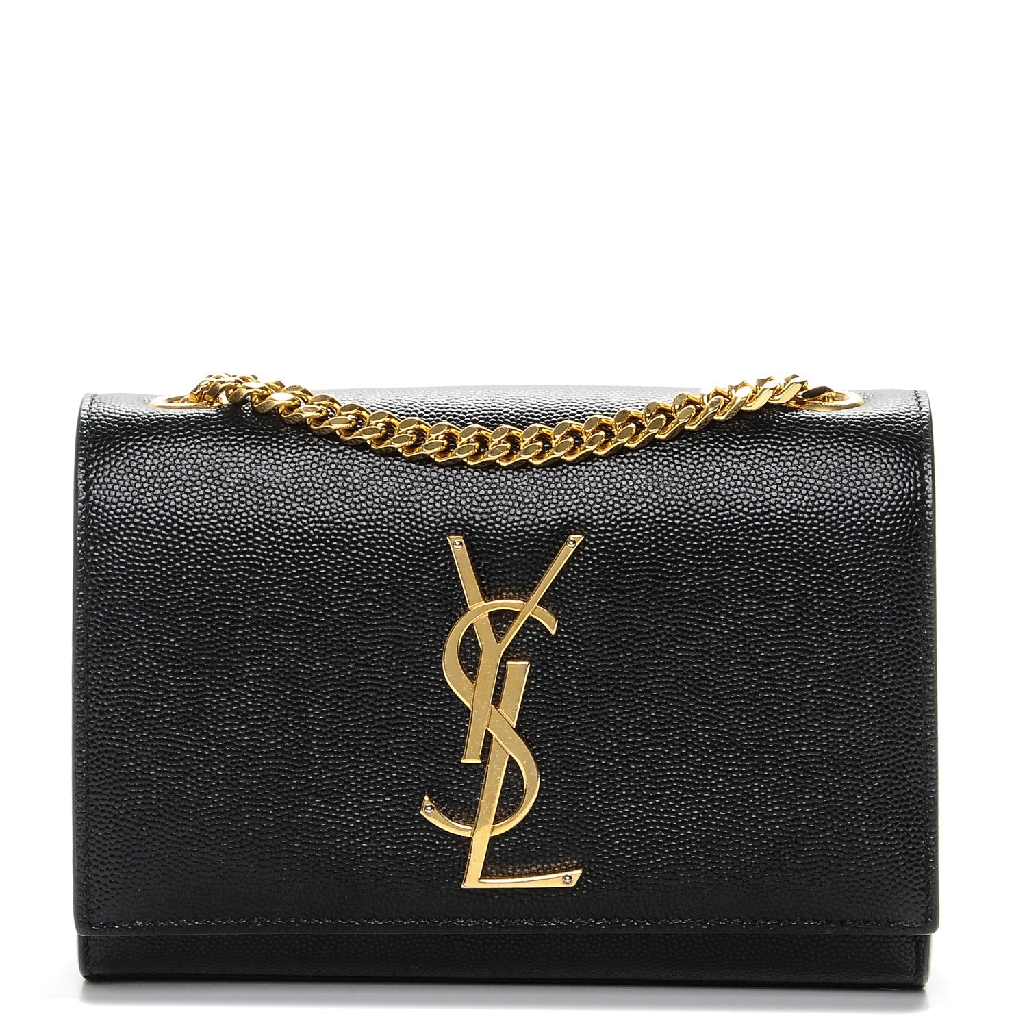 Saint Laurent Grain De Poudre Small Monogram Kate Satchel Black 1 of 6