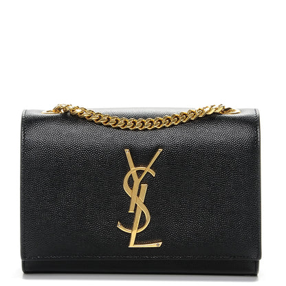 Saint Laurent Grain De Poudre Small Monogram Kate Satchel Black 1 of 6