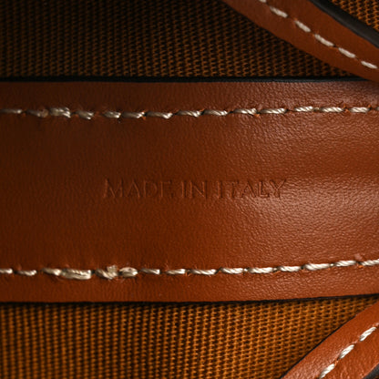 Celine Triomphe Canvas Calfskin Small Drawstring Bucket Bag Tan 7 of 11