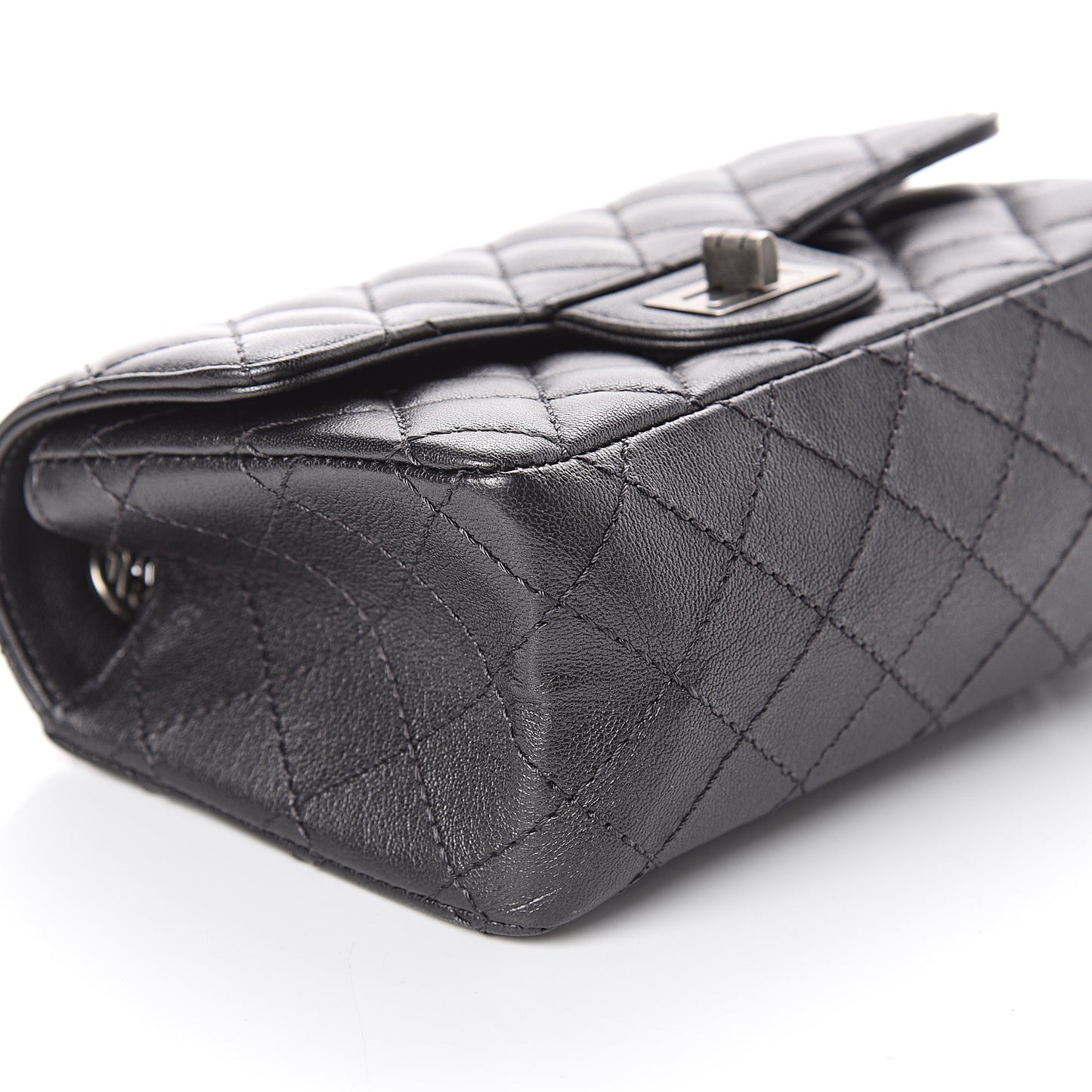 Sheepskin Quilted 2.55 Reissue Mini Flap Dark Grey